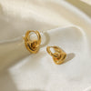 Stainless Steel Heart Shaped Geometric Electroplated Ladies Earrings