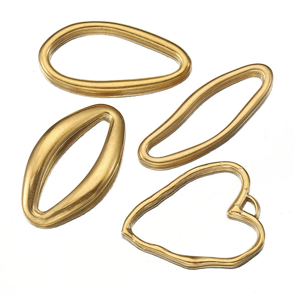 Stainless Steel Heart Shaped Geometric Pendant Necklace With Electroplating Treatment Jewelry Accessories