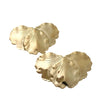 Stainless Steel Heart Shaped Ginkgo Leaf Stacked Stud Earrings For Women With Electroplating And Plant Flower Design