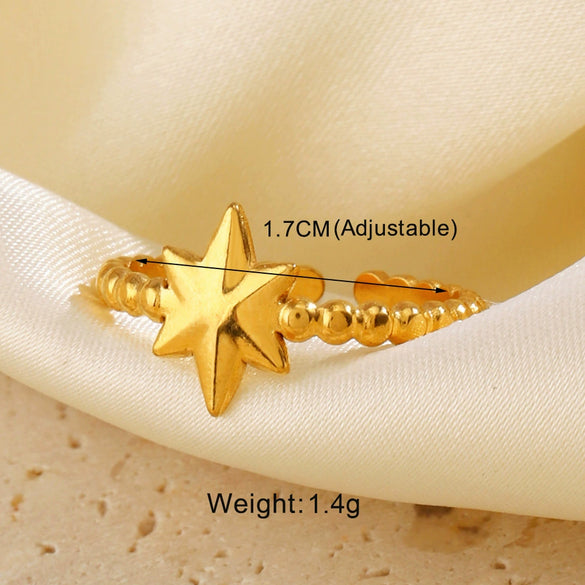 Stainless Steel Heart Shaped Hip Hop Ring For Women With Electroplating