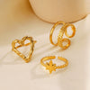 Stainless Steel Heart Shaped Hip Hop Ring For Women With Electroplating