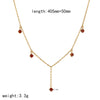 Stainless Steel Heart Shaped Inlaid White Stone Y Shaped Pendant Necklace For Women With Electroplating Treatment