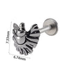 Stainless Steel Heart Shaped Lip Ring Crescent Moon Earrings Circle Pendant Conical Internal Thread Earrings Electroplated Unisex Fashion