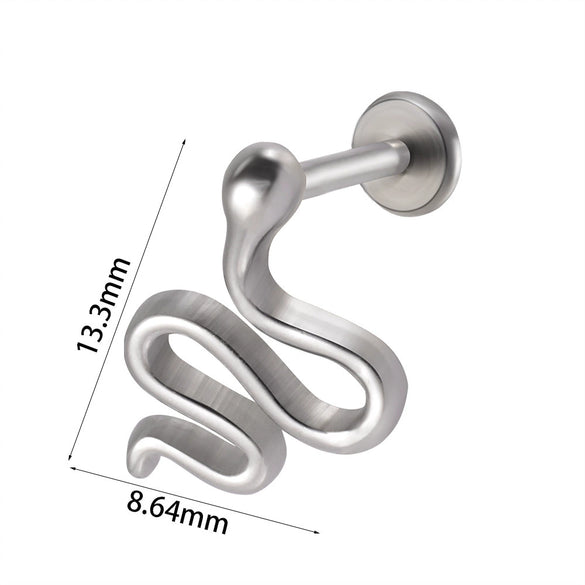 Stainless Steel Heart Shaped Lip Ring Crescent Moon Earrings Circle Pendant Conical Internal Thread Earrings Electroplated Unisex Fashion