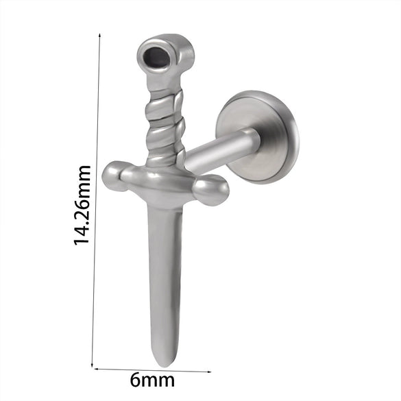 Stainless Steel Heart Shaped Lip Ring Crescent Moon Earrings Circle Pendant Conical Internal Thread Earrings Electroplated Unisex Fashion