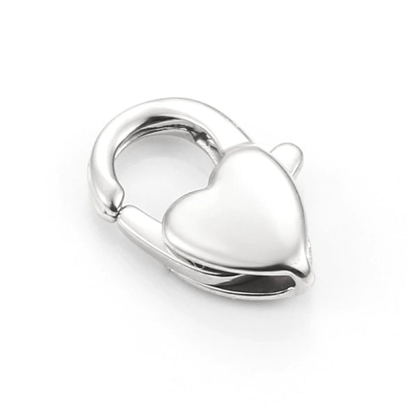 Stainless Steel Heart Shaped Lobster Buckle Vacuum Plated Love Connection Buckle For Necklace And Bracelet Accessories