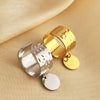 Stainless Steel Heart Shaped Opening Ring Electroplated Natural Geometric Style
