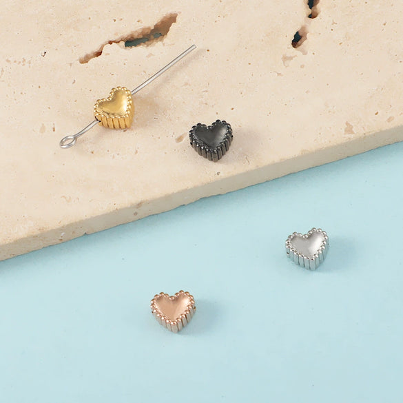 Stainless Steel Heart Shaped Pendant And Handmade Diy Bracelet Jewelry Accessories With Electroplating Treatment Simple Style