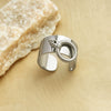 Stainless Steel Heart Shaped Pendant Ring With Electroplating Design Natural And Geometric Style