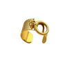 Stainless Steel Heart Shaped Pendant Ring With Electroplating Design Natural And Geometric Style