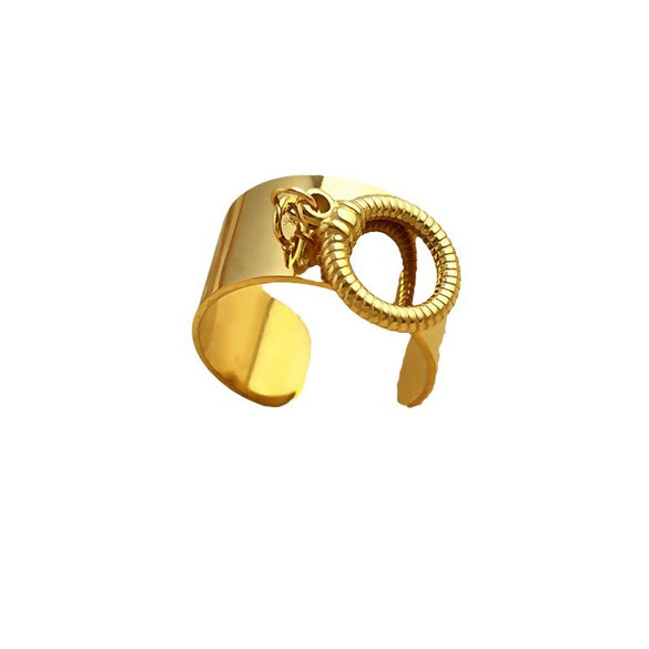 Stainless Steel Heart Shaped Pendant Ring With Electroplating Design Natural And Geometric Style