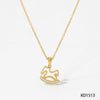 Stainless Steel Heart Shaped Pony Necklace For Women With Electroplated Carousel Design And Cross Chain