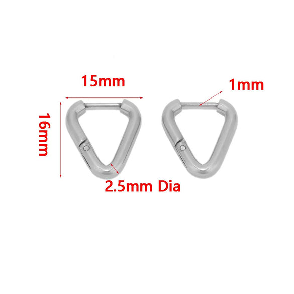 Stainless Steel Heart Shaped Simple Geometric Electroplated Earrings For Men And Women