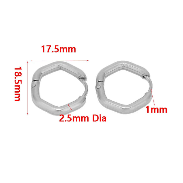 Stainless Steel Heart Shaped Simple Geometric Electroplated Earrings For Men And Women