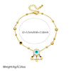 Stainless Steel Heart Shaped Tassel Chain Pearl Love Eyes Pendant Women's Fashion Anklet