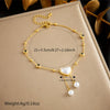 Stainless Steel Heart Shaped Tassel Chain Pearl Love Eyes Pendant Women's Fashion Anklet