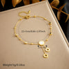 Stainless Steel Heart Shaped Tassel Chain Pearl Love Eyes Pendant Women's Fashion Anklet