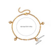 Stainless Steel Heart Shell Moon Stars Patterned Anklet For Women 18K Gold Plated With Artificial Gemstones Semiprecious Stones Simple Style