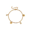 Stainless Steel Heart Shell Moon Stars Patterned Anklet For Women 18K Gold Plated With Artificial Gemstones Semiprecious Stones Simple Style