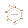 Stainless Steel Heart Shell Moon Stars Patterned Anklet For Women 18K Gold Plated With Artificial Gemstones Semiprecious Stones Simple Style