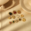 Stainless Steel Heart Square Pendant Jewelry Accessories With Diamondencrusted Zircon And Electroplating