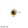 Stainless Steel Heart Square Pendant Jewelry Accessories With Diamondencrusted Zircon And Electroplating