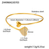 Stainless Steel Heart Star Open Bracelet Plated With 18K Real Gold And Inlaid With 5A Zircon Electroplated Jewelry