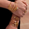 Stainless Steel Heart Star Open Bracelet Plated With 18K Real Gold And Inlaid With 5A Zircon Electroplated Jewelry