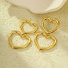 Stainless Steel Heart Tassel Pendant Earrings Plated With 18K Gold