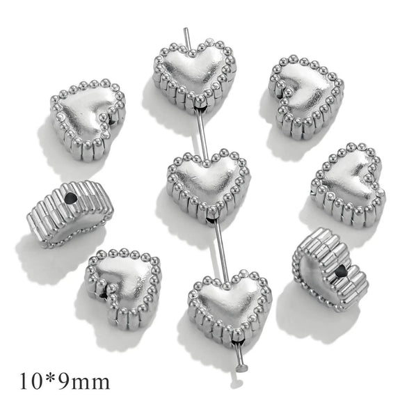 Stainless Steel Heart Water Drop Beaded Jewelry With Totem Pattern Electroplated Accessories