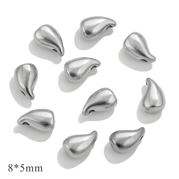 Stainless Steel Heart Water Drop Beaded Jewelry With Totem Pattern Electroplated Accessories