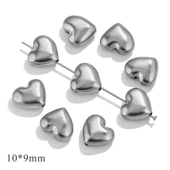 Stainless Steel Heart Water Drop Beaded Jewelry With Totem Pattern Electroplated Accessories