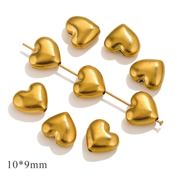 Stainless Steel Heart Water Drop Beaded Jewelry With Totem Pattern Electroplated Accessories