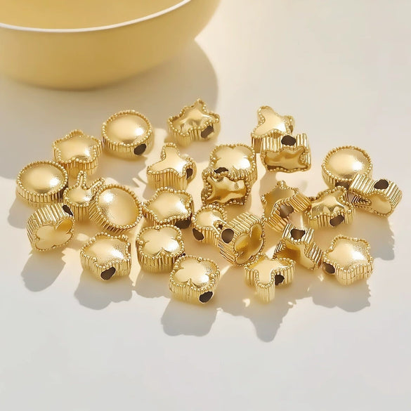 Stainless Steel Heart Water Drop Beaded Jewelry With Totem Pattern Electroplated Accessories