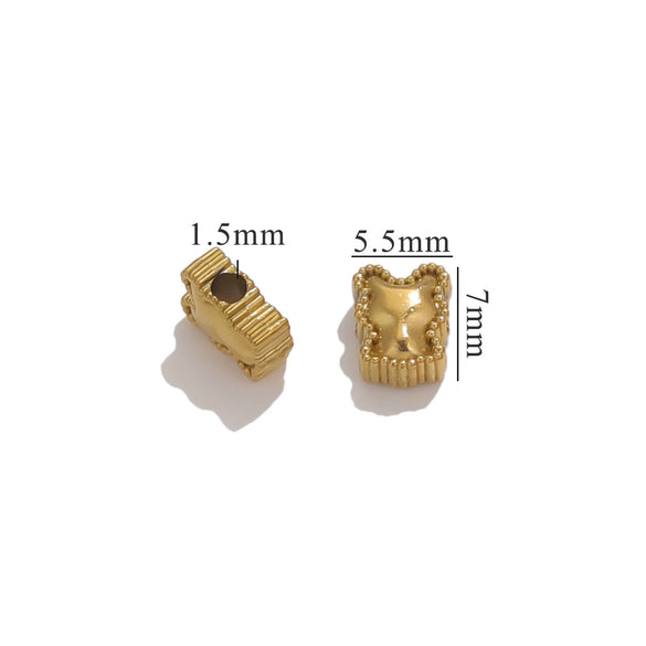 Stainless Steel Heart Water Drop Beaded Jewelry With Totem Pattern Electroplated Accessories