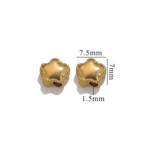 Stainless Steel Heart Water Drop Beaded Jewelry With Totem Pattern Electroplated Accessories