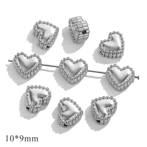 Stainless Steel Heart Water Drop Beaded Jewelry With Totem Pattern Electroplated Accessories