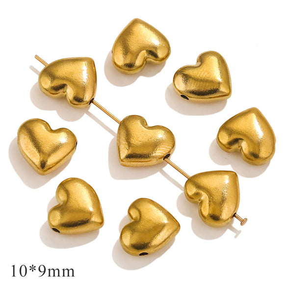 Stainless Steel Heart Water Drop Beaded Jewelry With Totem Pattern Electroplated Accessories