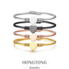 Stainless Steel Heartshaped Braided Bracelet Jewelry Electroplating