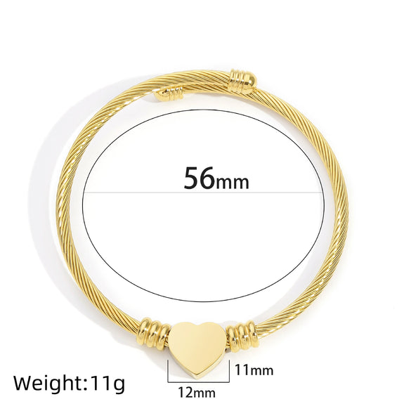 Stainless Steel Heartshaped Braided Bracelet Jewelry Electroplating