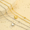 Stainless Steel Heartshaped Doublelayer Pendant Bracelet Electroplated Unisex Couple Bracelet