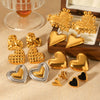 Stainless Steel Heartshaped Earrings For Women With Electroplating And Geometric Style