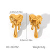 Stainless Steel Heartshaped Earrings For Women With Electroplating And Geometric Style