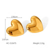 Stainless Steel Heartshaped Earrings For Women With Electroplating And Geometric Style