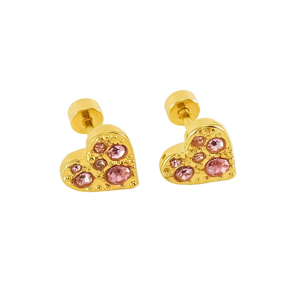 316L Stainless Steel Heartshaped Electroplated Women's Earrings