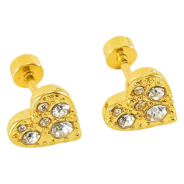 316L Stainless Steel Heartshaped Electroplated Women's Earrings