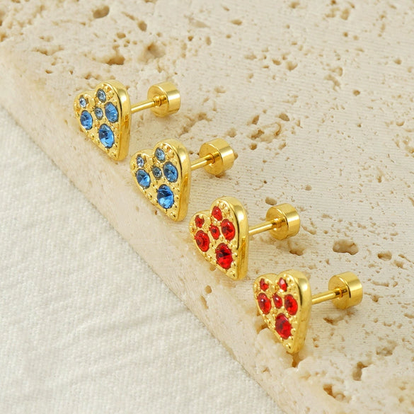 316L Stainless Steel Heartshaped Electroplated Women's Earrings