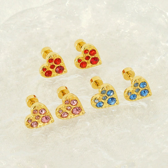 316L Stainless Steel Heartshaped Electroplated Women's Earrings