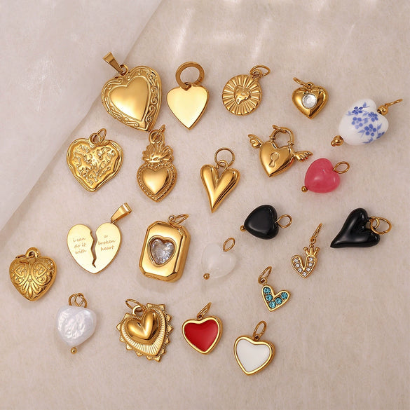 316L Stainless Steel Heartshaped Fashion Jewelry Pendant Accessories For Women 18K Gold Plated