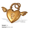 316L Stainless Steel Heartshaped Fashion Jewelry Pendant Accessories For Women 18K Gold Plated